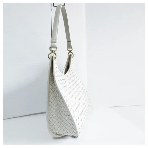 Bottega Veneta Off White Intrecciato Leather Hobo Rare Vintage Bag